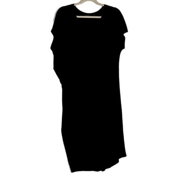 Athleta Draped Crew Dress in black, size medium, 93% Modal, 7% Spandex - Picture 7 of 15